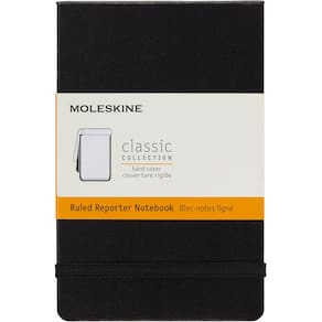 Caderno Moleskine Classic, capa dura, bolso, pautado em preto