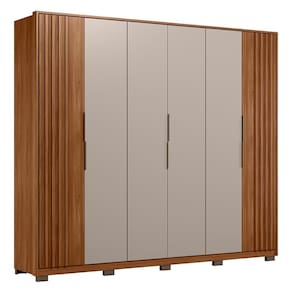 Guarda Roupa Casal Atrice Ripado 6 Portas com Pés - Demartêz