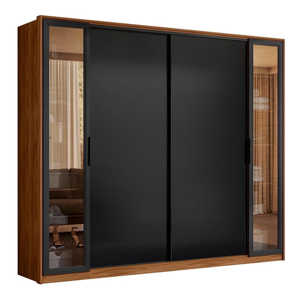 Guarda Roupa Casal Laredo 4 Portas Flex com Vidro Reflecta - Demartêz