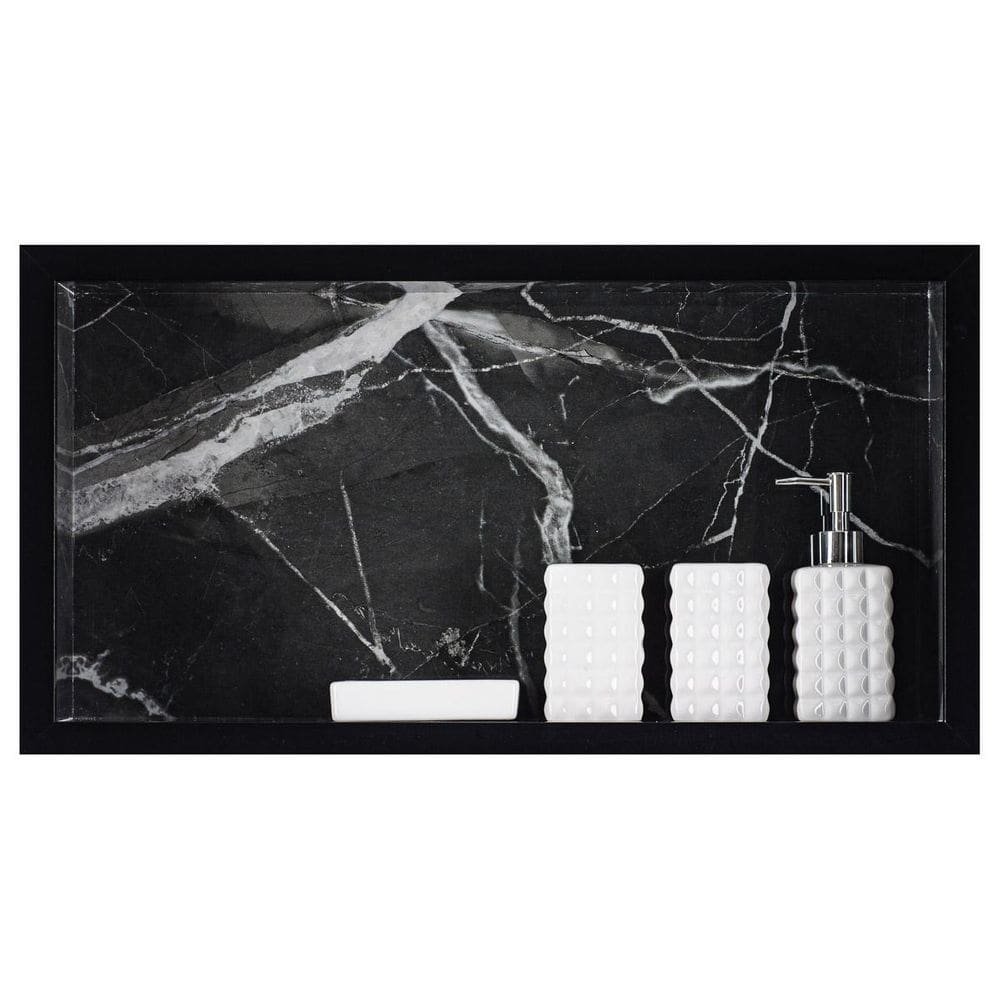 Nicho Para Banheiro Em Porcelanato Polido - Calacata Black