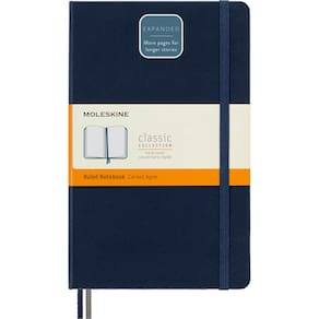 Caderno Moleskine Classic com capa dura expandida azul safira