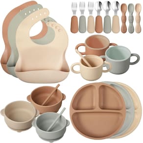 Conjunto de alimentação para bebês Yinder Silicone Baby Led Weaning, pacote com 24