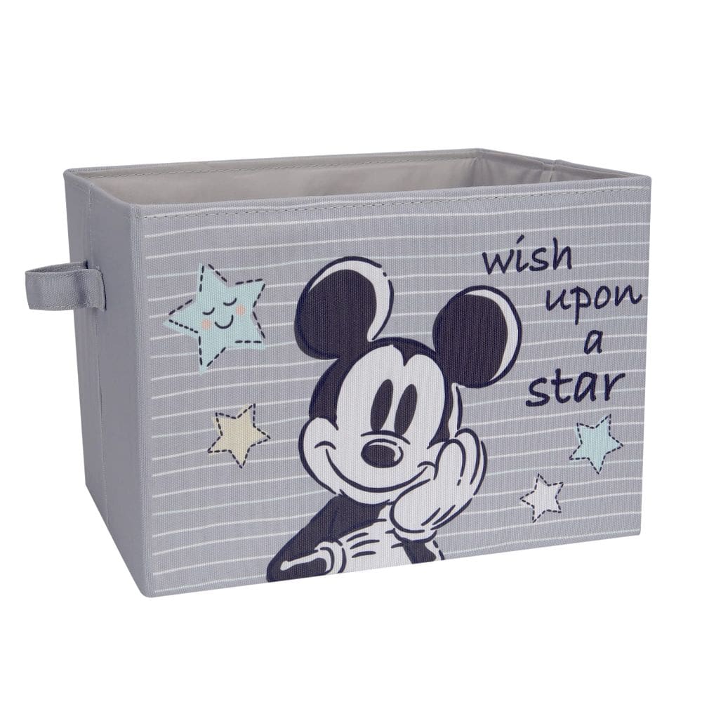 Cesta de armazenamento Lambs & Ivy Disney Mickey Mouse Grey Canvas