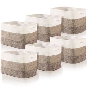 Cesta tecida Geetery, pacote com 6 para armazenamento, 37,5 x 25 x 22,5 cm, marrom escuro