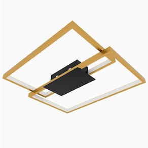 Lustre Plafon Quadrado Modaza Soffitto 45cm, Dourado