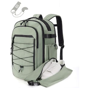 Mochila de viagem BAGSMART Carry On 17,3" com bolsa de sapatos 30L verde