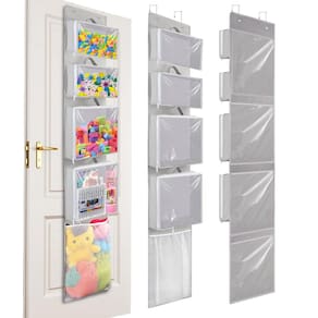 Organizador de suspensão de portas Woodoulogy com 4 bolsos para brinquedos infantis