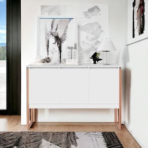 Buffet Aparador Industrial para Sala Dakar Branco Cobre