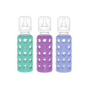 Mamadeiras Lifefactory Glass com silicone, 9 onças, pacote com 3