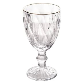 Taça De Água Com Filete Dourado Diamond Lyor 325ml - Vidro