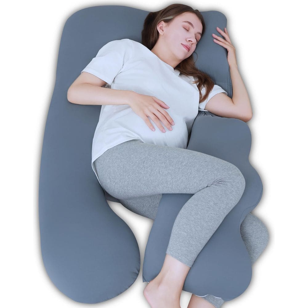 Almofada de gravidez Lovely Care J+i em forma de corpo inteiro 145 cm cinza