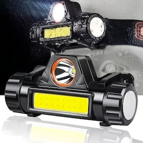 Lanterna De Cabeça Testa Capacete Lampada De Led Recarregável P/ Corrida Bike Bom-4005