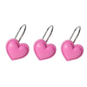 Ganchos para cortinas de chuveiro Gracelife Lovely Heart Resin, conjunto de 12
