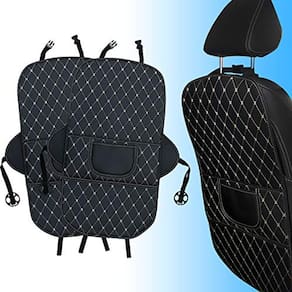 Protetor de banco traseiro de carro Aiydachy Kick Mats, pacote com 2 unidades, preto