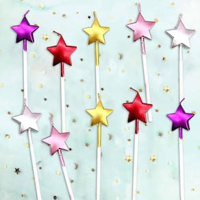 Velas de aniversário Kemladio fofas em forma de coração e estrela (10)