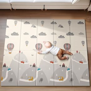 Tapete de brincar para bebês UANLAUO dobrável 180x150cm reversível