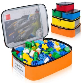 Sacos de armazenamento de brinquedos Tesuko para LEGO Bricks, pacote com 5 unidades com crachá
