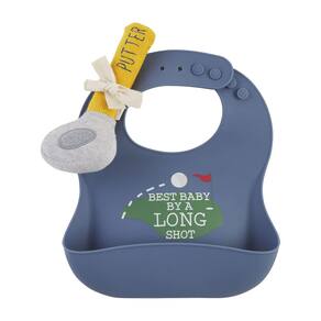 Conjunto Bib and Rattle Set Mud Pie de golfe infantil para crianças