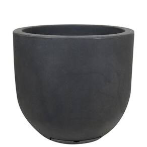 Vaso Decô Fosco 70x64cm Com Prato Incluso Antique Preto