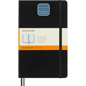 Caderno Moleskine Classic, capa dura expandida, grande, preto
