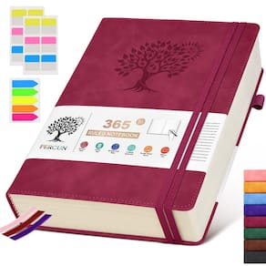 Caderno de jornal PERCUN B5 forrado com capa de couro de 365 páginas