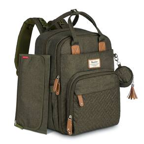 Mochila para fraldas RUVALINO Multifuncional Impermeável Verde