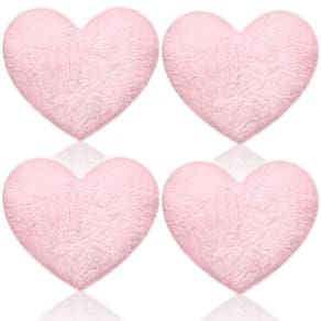 Almofadas Remerry em forma de coração de pele de coelho sintética rosa x4
