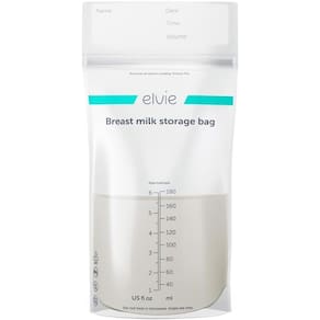 Sacos de armazenamento de leite materno Elvie 200 x 180 ml, à prova de vazamentos, 6 onças