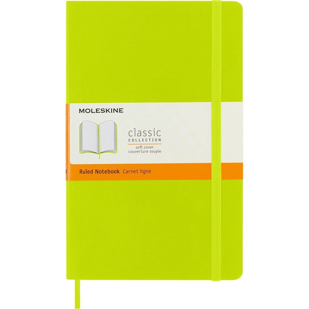 Caderno Moleskine Classic, capa mole, verde limão, 192 páginas