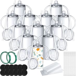 Copos Sippy Cups Zubebe 350ml em aço inoxidável isolado, 12 conjuntos