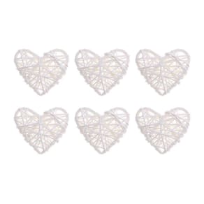 Ornaments Creaides Wicker Rattan em forma de coração (6 cm, 12 unidades)