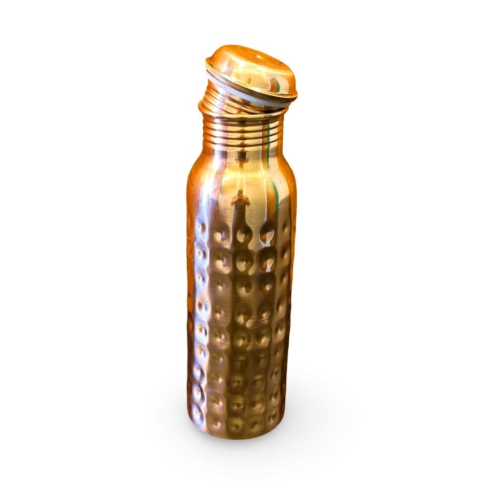 Garrafa de Água Cobre Puro Ayurveda Yoga Martelada - 800ml
