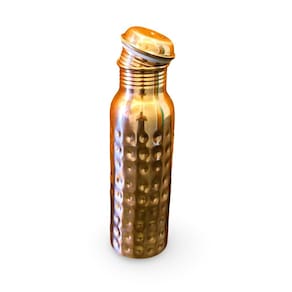 Garrafa de Água Cobre Puro Ayurveda Yoga Martelada - 800ml