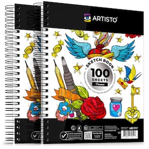 Caderno de esboços Artisto Premium 9x12cm, 200 folhas, pacote com 2