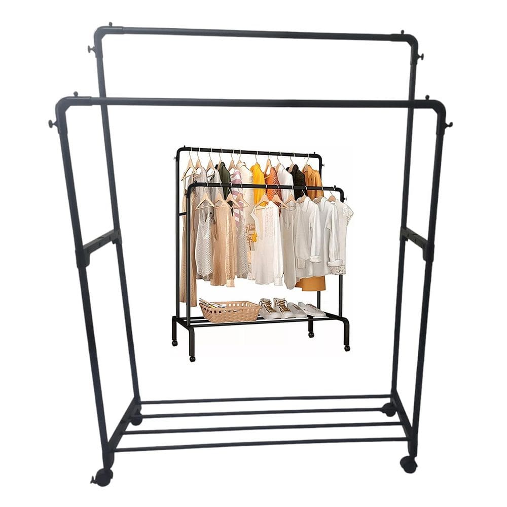 Arara Dupla Cabideiro Roupa Blusa Casaco Sapateira Tenis Sandalia Bolsa Chapeu Quarto Closet Casa Apartamento Loja Multiuso Organizaçao
