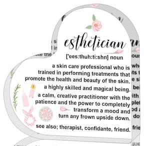 Placa decorativa Zsatuiy Estetician Gift Acrílico em forma de coração