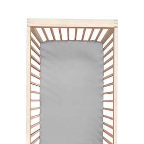 Lençol de berço Cozysilk 100% seda de amoreira para bebês 70x130cm cinza claro