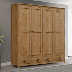 Guarda-Roupa 4 Portas 2 Gavetas Topázio Freijó Madeira Pinus - Finestra