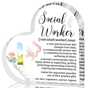 Placa decorativa Zatuiy Social Worker Gift Heart Acrílico