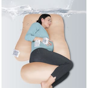 Almofada de gravidez MOON PARK em forma de U de corpo inteiro com capa marrom