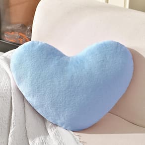 Almofada de coração XIAIJIA Pele de coelho azul em forma de coração para cama
