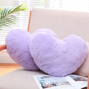Almofada Remerry Soft Heart Shaped Faux Rabbit Lilac x2