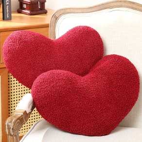 Almofadas Wenqik Valentines em forma de coração vermelhas 36x36x10cm