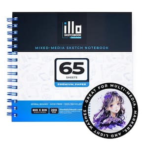Caderno de desenho Killo Caderno de esboços de mídia mista 20x20cm encadernado em espiral