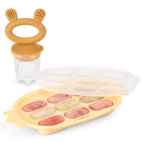 Alimentador de comida para bebês e bandeja de silicone para petiscos Haakaa Combo