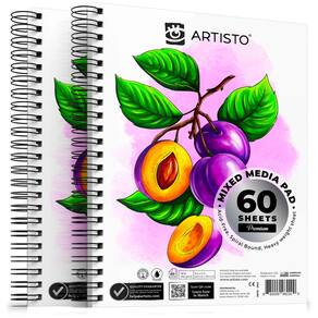 Cadernos de Desenhos ARTISTO Premium Mixed Media 9x12in 160gsm 120s
