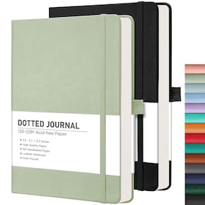 Caderno RETTACY Bullet Dotted A5, pacote com 2, 160 páginas, couro