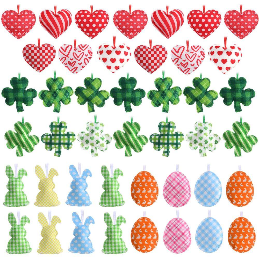 Ornamentos Jutom Felt Dia dos Namorados da Páscoa de São Patrício (54)