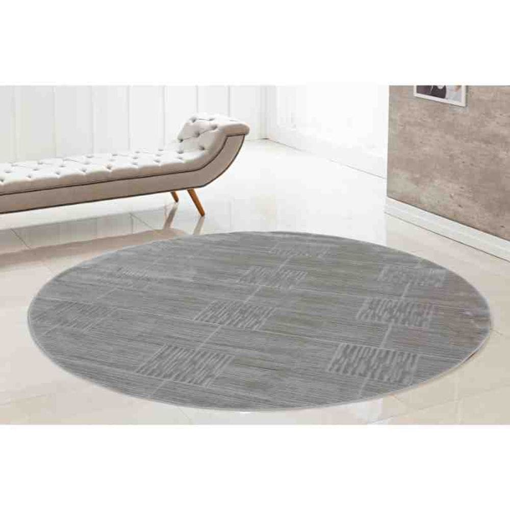 Tapete Redondo Piza 2,00 Prata Niazitex