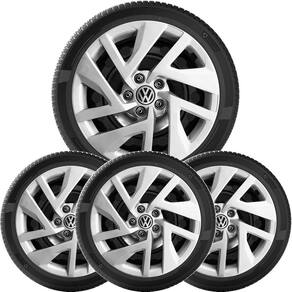 4X Calota Novo Virtus 2023 Aro 15 Prata Logo Aluminio 197Cp